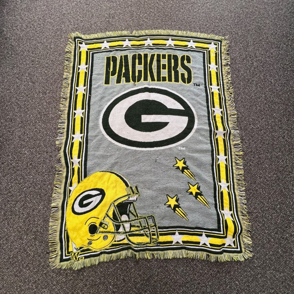 The Northwest Green Bay Packers Throw Blanket Unisex OS Green Yellow NFL Vintage
